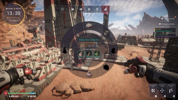 The Execution Gallows shown in the building placement interface